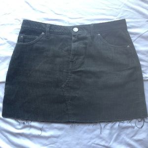 dark green corduroy mini skirt